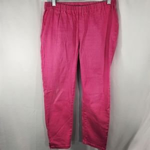DG2 by Diane Gilman NWOT Pink Elastic Waist Pull On Cropped Pants Size Medium